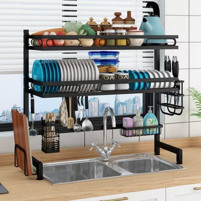 Heavy Gauge Double layer over the sink dish drainer rack - Image 3