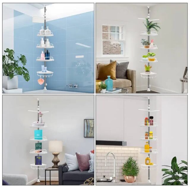4 Layer Corner Shower Caddy, Adjustable Shower Shelf Organizer - Image 4