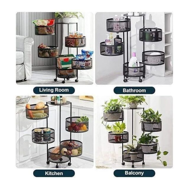 Fruits/Kitchen storage Rack with wheels With Dents - Image 3