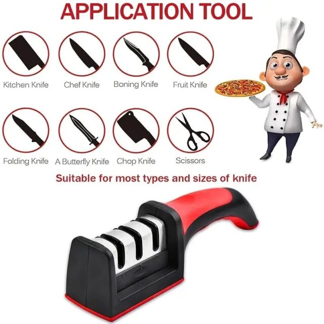 Professional 4-Stage Knife Sharpener: Sharpen Your Knives with ABS, Tungsten steel - Image 5