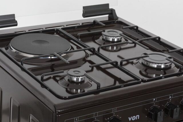 VON Cooker 3 Gas + 1 Electric - VAC6SV31UB Brown - Image 4