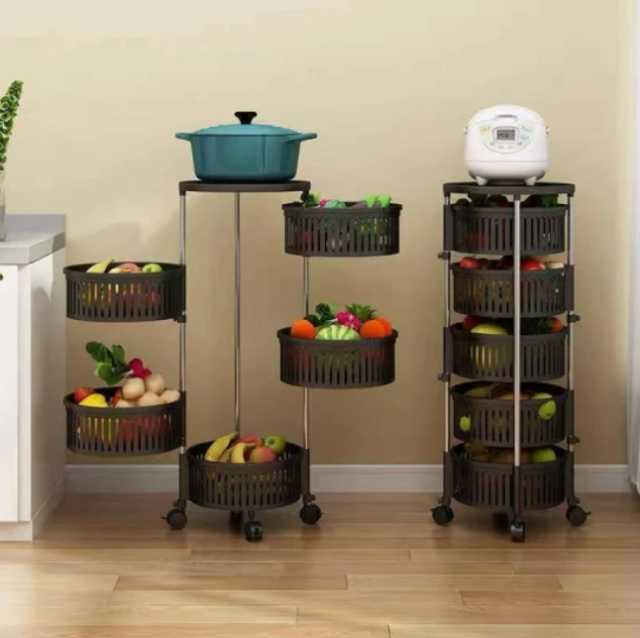 4-Tier Round Multipurpose Rack – 360° Rotating & Mobile Organizer - Image 4